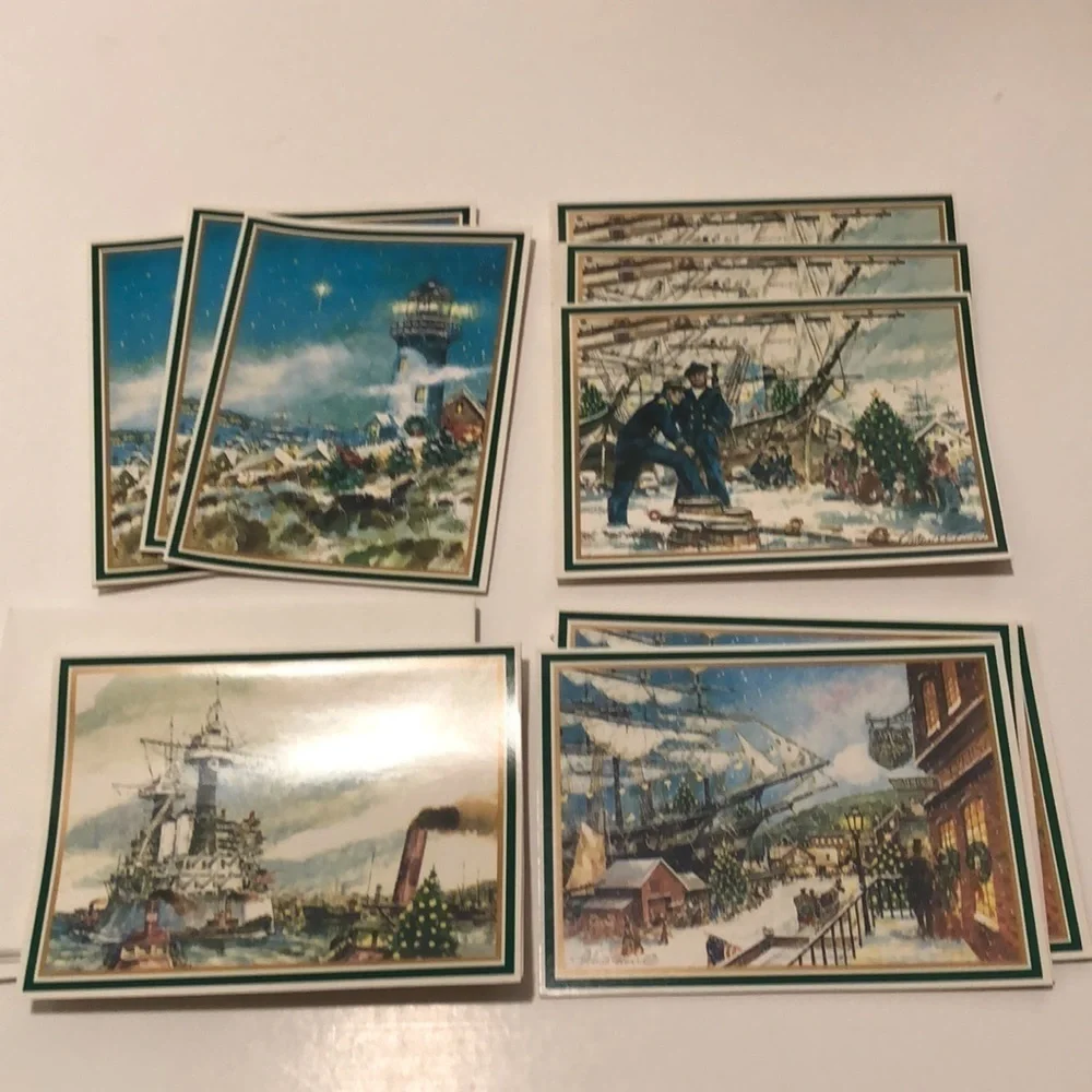 United State Navy Memorial Foundation 10 Holiday Christmas Cards by John Ferrie